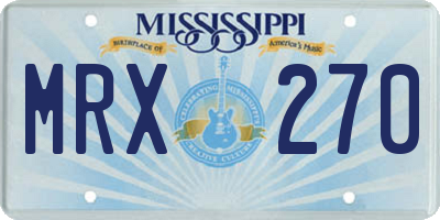 MS license plate MRX270