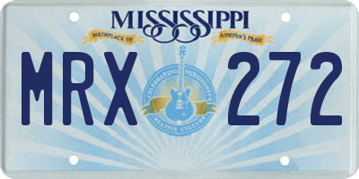 MS license plate MRX272
