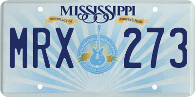 MS license plate MRX273
