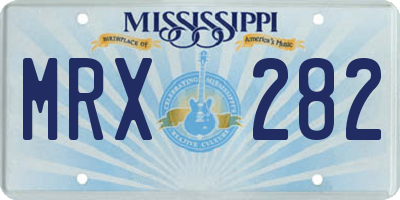 MS license plate MRX282