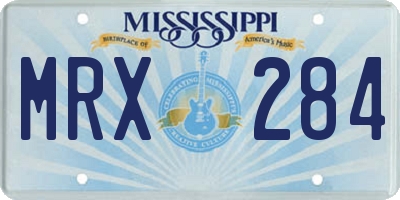 MS license plate MRX284