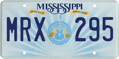 MS license plate MRX295