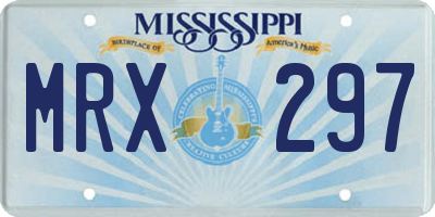 MS license plate MRX297