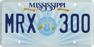 MS license plate MRX300