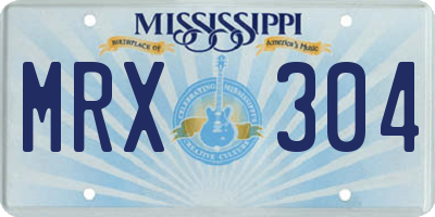 MS license plate MRX304