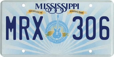 MS license plate MRX306