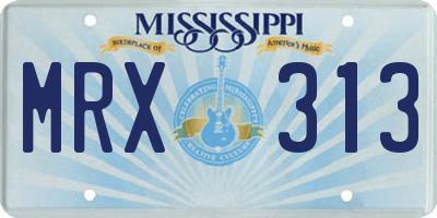 MS license plate MRX313