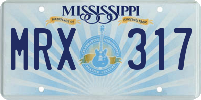 MS license plate MRX317