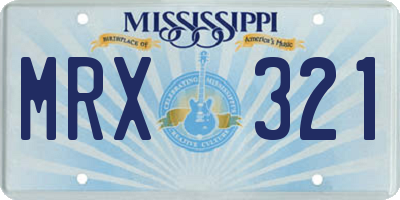 MS license plate MRX321