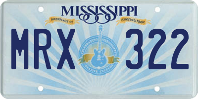 MS license plate MRX322
