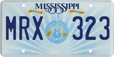 MS license plate MRX323