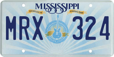 MS license plate MRX324