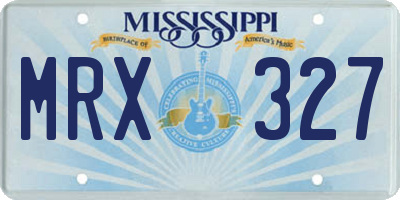 MS license plate MRX327