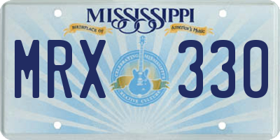 MS license plate MRX330