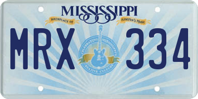 MS license plate MRX334