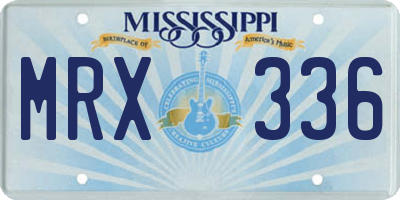 MS license plate MRX336