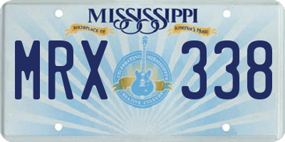 MS license plate MRX338