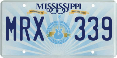 MS license plate MRX339