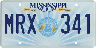 MS license plate MRX341