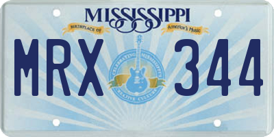 MS license plate MRX344