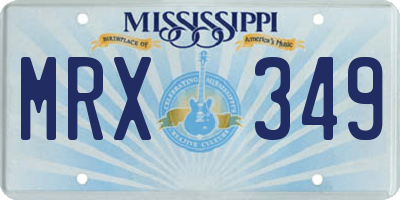 MS license plate MRX349