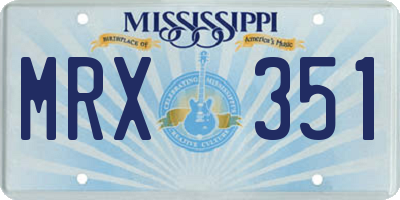 MS license plate MRX351