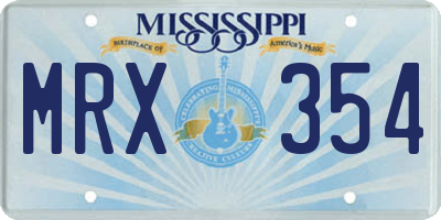 MS license plate MRX354