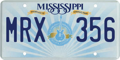MS license plate MRX356