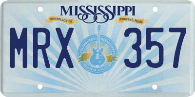 MS license plate MRX357