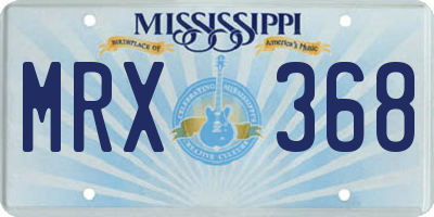 MS license plate MRX368
