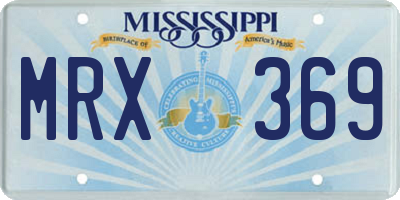 MS license plate MRX369