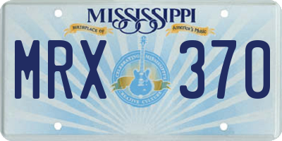 MS license plate MRX370