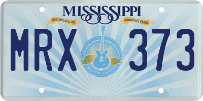 MS license plate MRX373