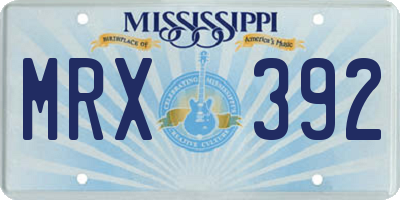 MS license plate MRX392