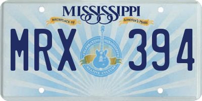 MS license plate MRX394