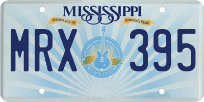 MS license plate MRX395
