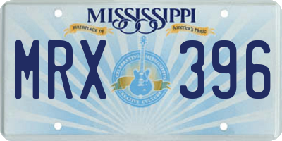 MS license plate MRX396