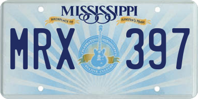 MS license plate MRX397