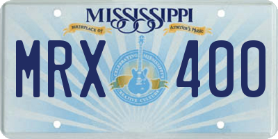 MS license plate MRX400