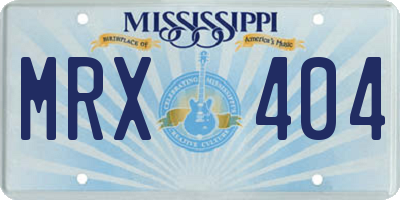MS license plate MRX404