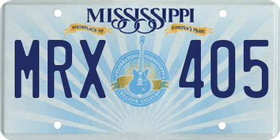 MS license plate MRX405