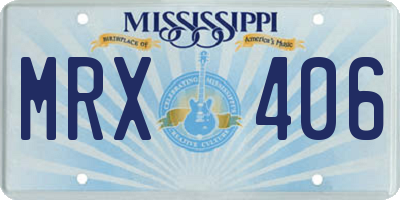 MS license plate MRX406