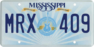 MS license plate MRX409