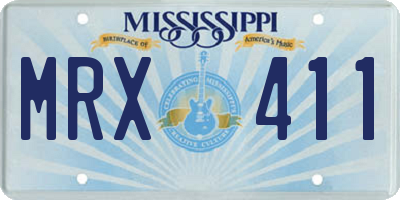 MS license plate MRX411