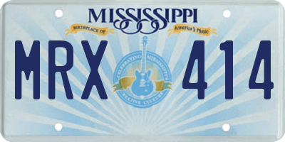 MS license plate MRX414