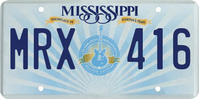 MS license plate MRX416
