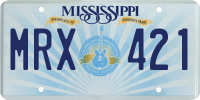 MS license plate MRX421
