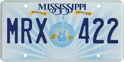 MS license plate MRX422