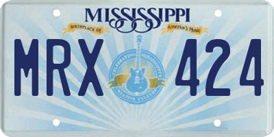 MS license plate MRX424
