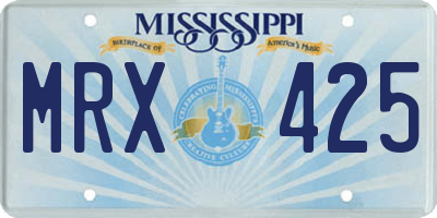 MS license plate MRX425
